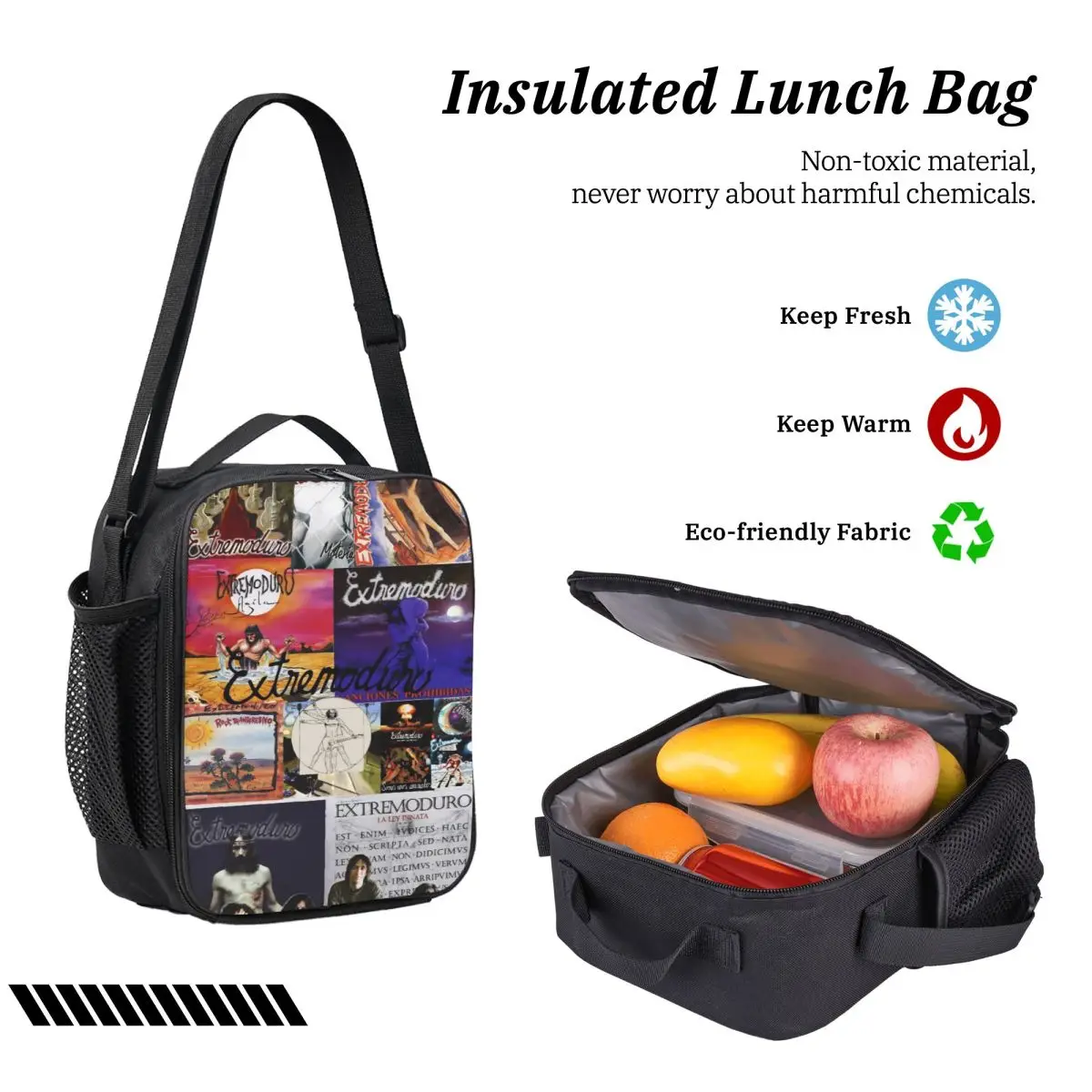 3Pcs Extremoduro Rock Band Tour merch Backpack Set for Children Pen Bags Bookbag Sets with Lunch Box For School Students Daypack