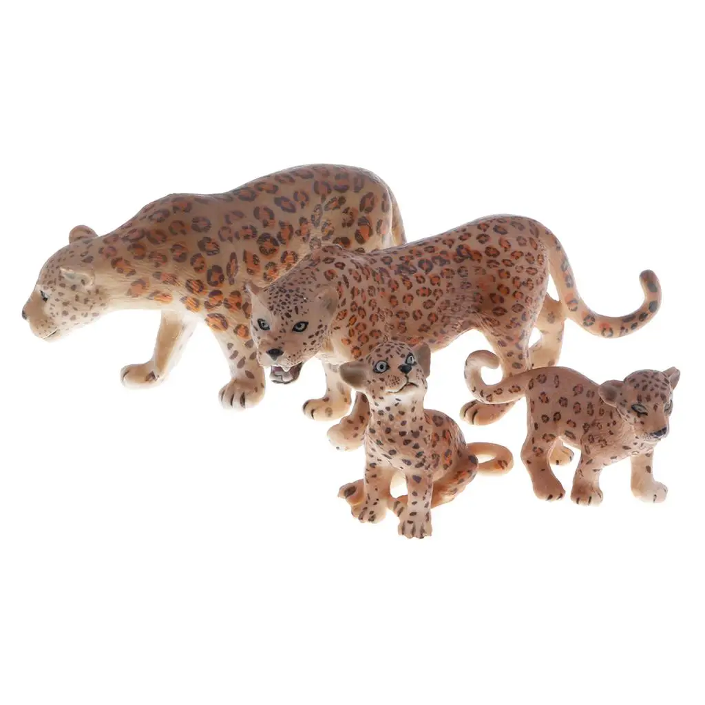 Simulation Leopard Figures Toy Office Table Decor Kids Gift Educational Toy