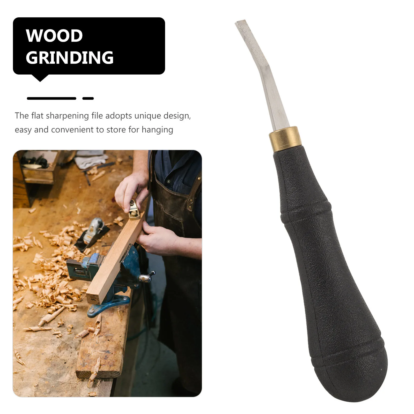 Stainless Steel Flat Hand File Anti-Slip Handle For Grinding Polishing Tool Mill File Craft Supply Hand Tools