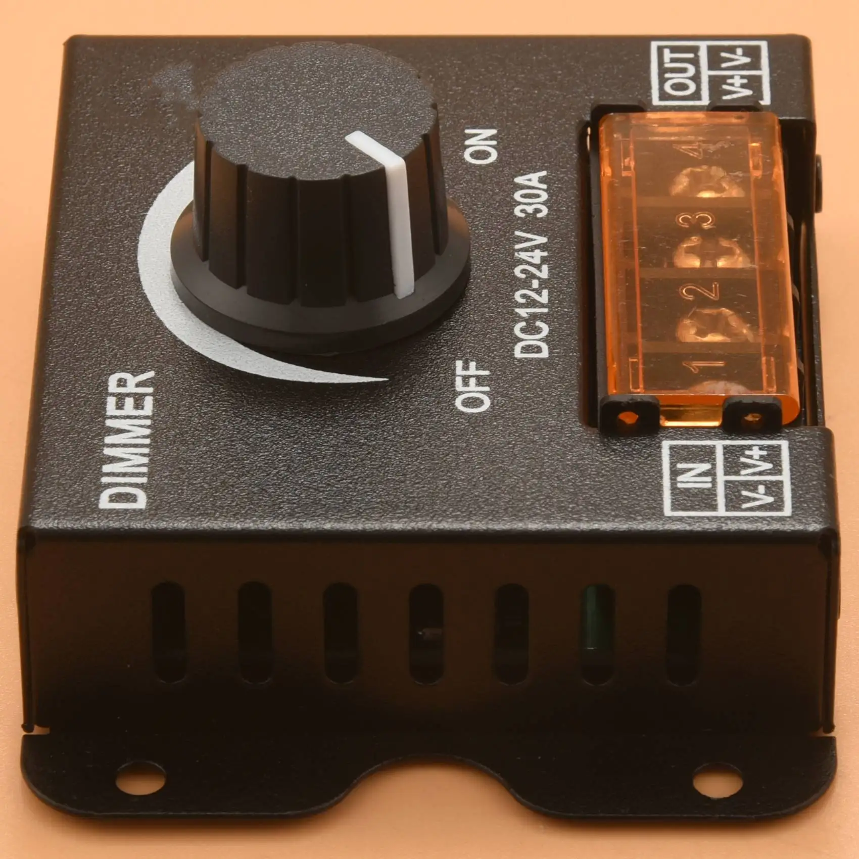 ABGH-LED Light Adjuster DC 12-24V 30A/No Strobe With Knob Switch LED Light Bar Brightness Adjuster Dimmer