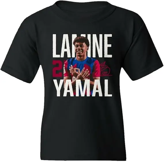 Fußball-inspiriertes Yamal-T-Shirt mit Yamal auf dem Ball, Unisex, Y2K, Yamal-inspirierte Jugend-Fußball-Sportbekleidung für Damen und Herren – Detail 22