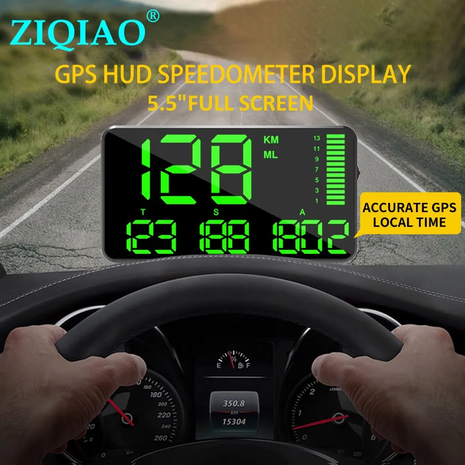 

Speedometer Driving Time Speed Hud Display KM/H For Car Bike Motorcycle Universal GPS Overspeed Alarm ZIQIAO C90 C80 C60