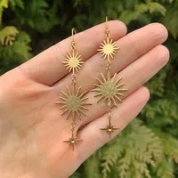 2023 New Sun Star Earrings Starburst Celestial Jewelry Falling Star Astronomy Sky Boho Women Gift Jewelry Wholesale