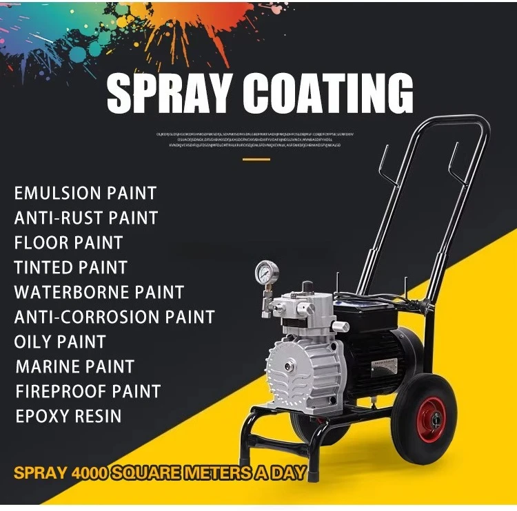 Electric 220VAC Airless Paint Sprayer, 2 Guns High-Flow, DIY & Industrial Grade, for Interior/Exterior Wall Latex Painting