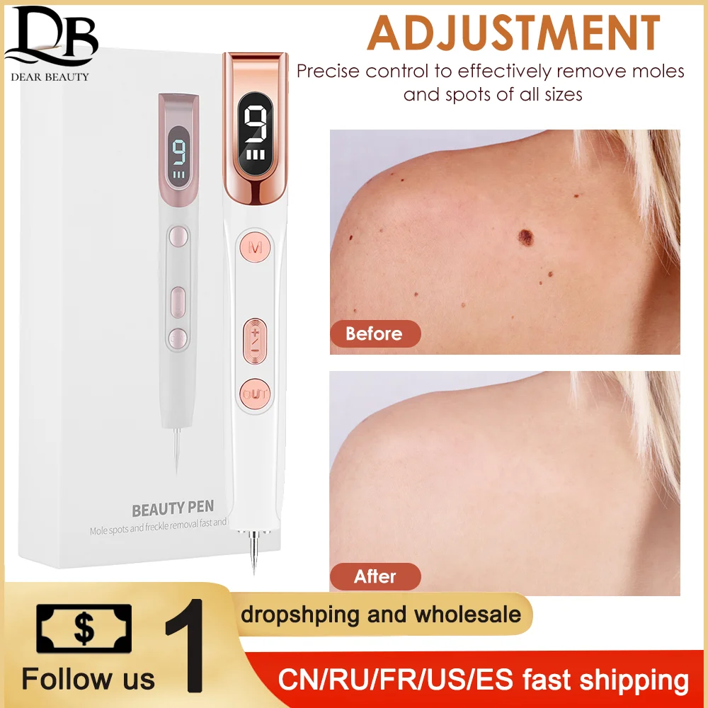 9 Gear Plasma Pen Freckle Remover Machine Skin Tag Black Dot Dark Spot Remover Laser Pen Beauty Care Tools