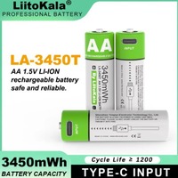 2-10PCS Liitokala AA 1.5V 3450mWh Large Capacity Lithium Rechargeable Battery Type-C USB Fast Charge for Mouse Toy