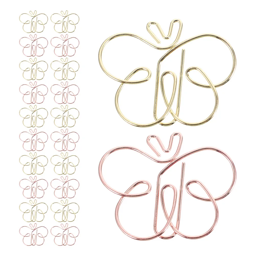 

30pcs Creative Butterfly Paper Clips Cute Metal Document Organizer Zinc Alloy Bookmarks Stationery Office Supplies