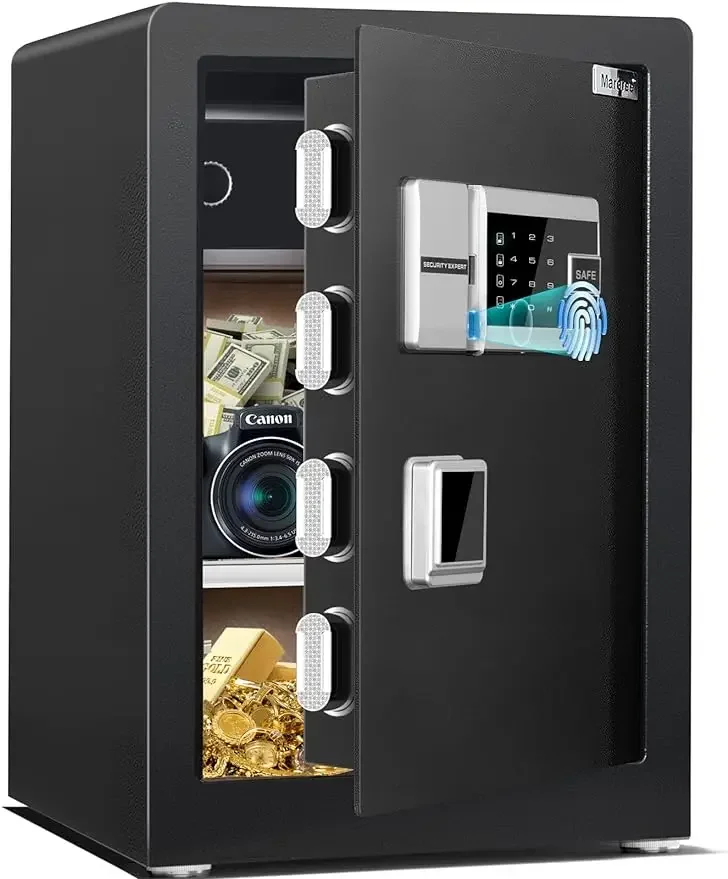 

Marcree Biometric Fingerprint Safe Box, 2.6 Cub with Voice Prompt and Private Inner Cabinet,