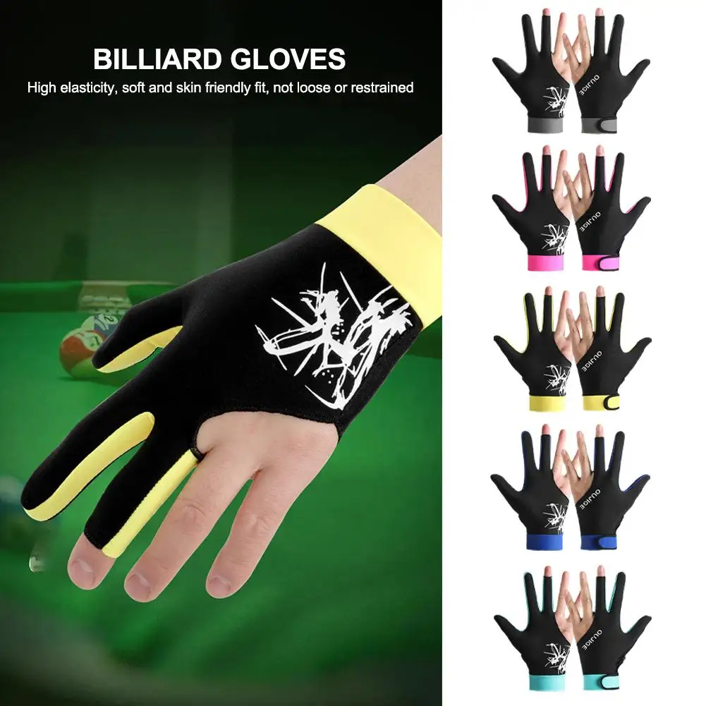 1pcs Snooker Gloves Dual Color Assembly Design Elastic Gloves Breathable Anti Gloves Slip Billiard And Wear-resistant O6A2