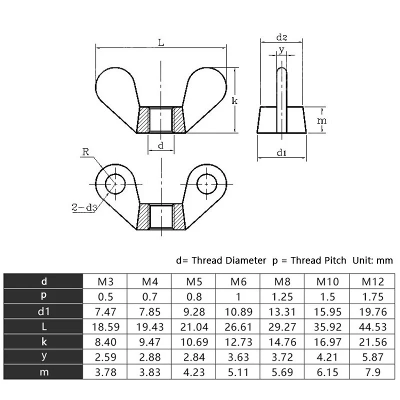 Brass Butterfly Nut Big Ear Copper Wing Nuts Hand Tightened Thumb Nut M3 M4 M5 M6 M8 M10 M12 Brass Winged Fastener