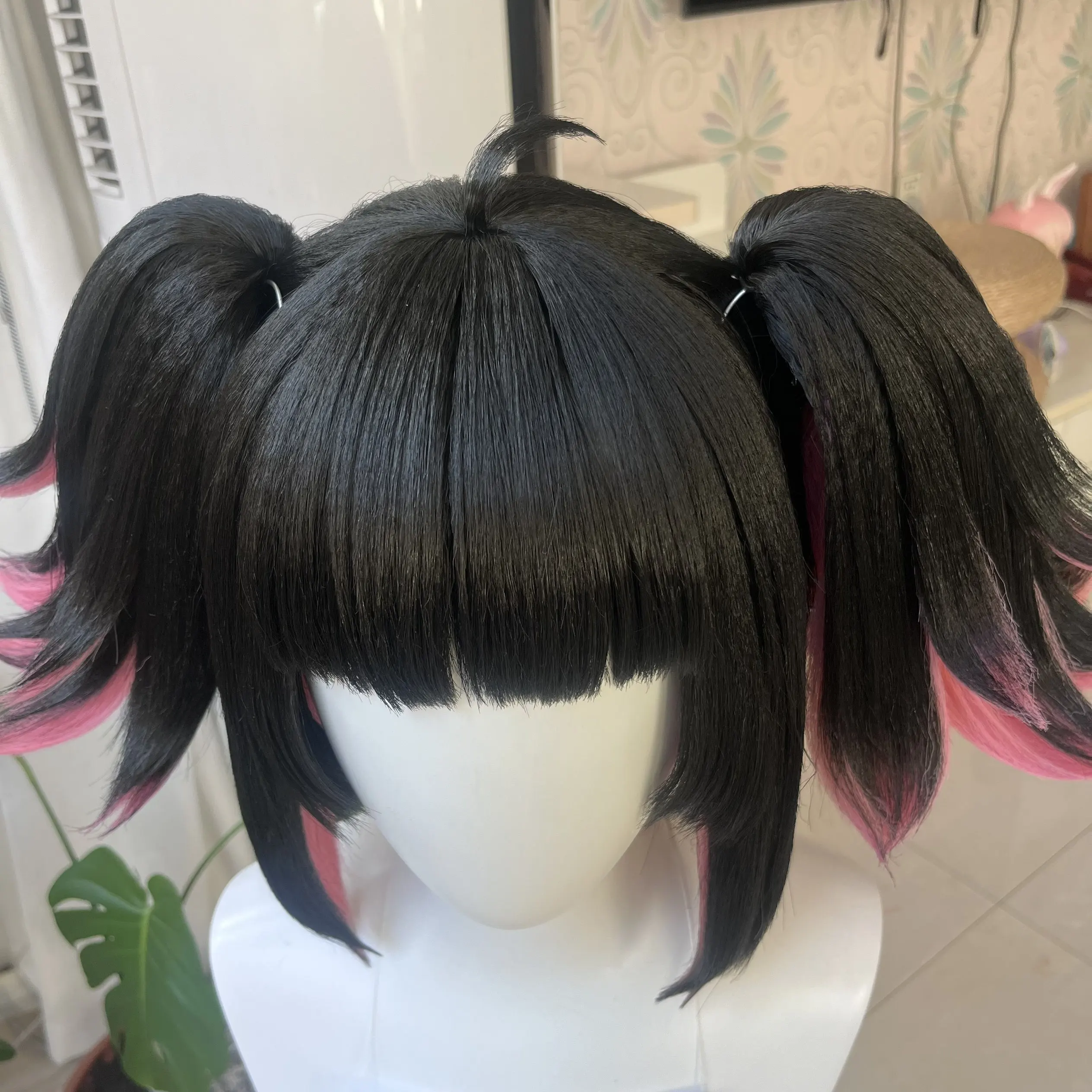 [Styled Wig] Nangong Yu Cosplay Wig Zenless Zone Zero ZZZ  Anime Game Black And Pink Hair Halloween Party Prop Rose Net Wigs - view 5