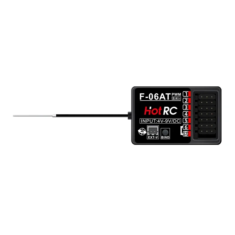 HOTRC 6 Channel F-06A F-06AT 6CH Gyro 2.4Ghz Receiver for Remote Control Transmitter CT-6A HT-6A DS600 RC Car Boat Tank Toy