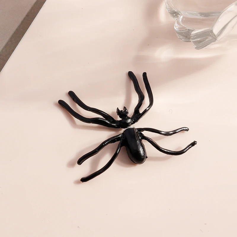 Aihua 1 Stück Schwarze Spinnen-Ohrstecker für Frauen, Einzigartiges Design, Punk-Stil, Persönlichkeit, Kleine Ohrringe, Schwarzer Ohrschmuck – Detail 4