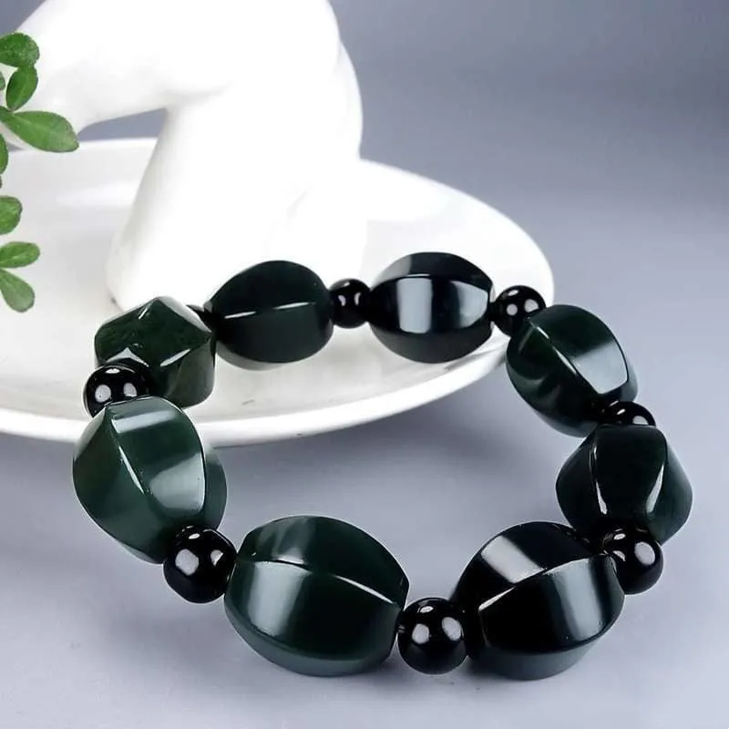 

Charming And Powerful Qing Jade Bracelet Natural Material Chic Jewelry Accessories Gift Bangles Artful Hand Decorations