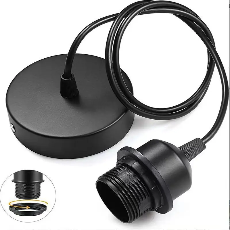 

Винтажные подвесные светильники E27 с кабелем 1,2 м, патрон для потолочного светильника, скандинавское основание абажура с половиной зубьев для подвесного светильника