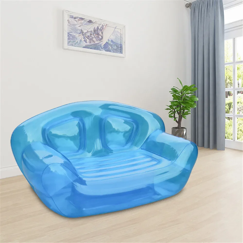 Cadeira transparente do sofá do PVC para a sala de visitas, cadeira inflável para a piscina, mobília ao ar livre para 2 pessoas