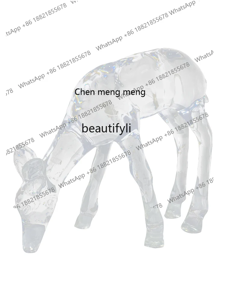 S7486 ss Shopping Mall Building Sales Office Sika Deer Modern Abstract Decorative Artwork Fortune Deer Transparent Ornaments Scu