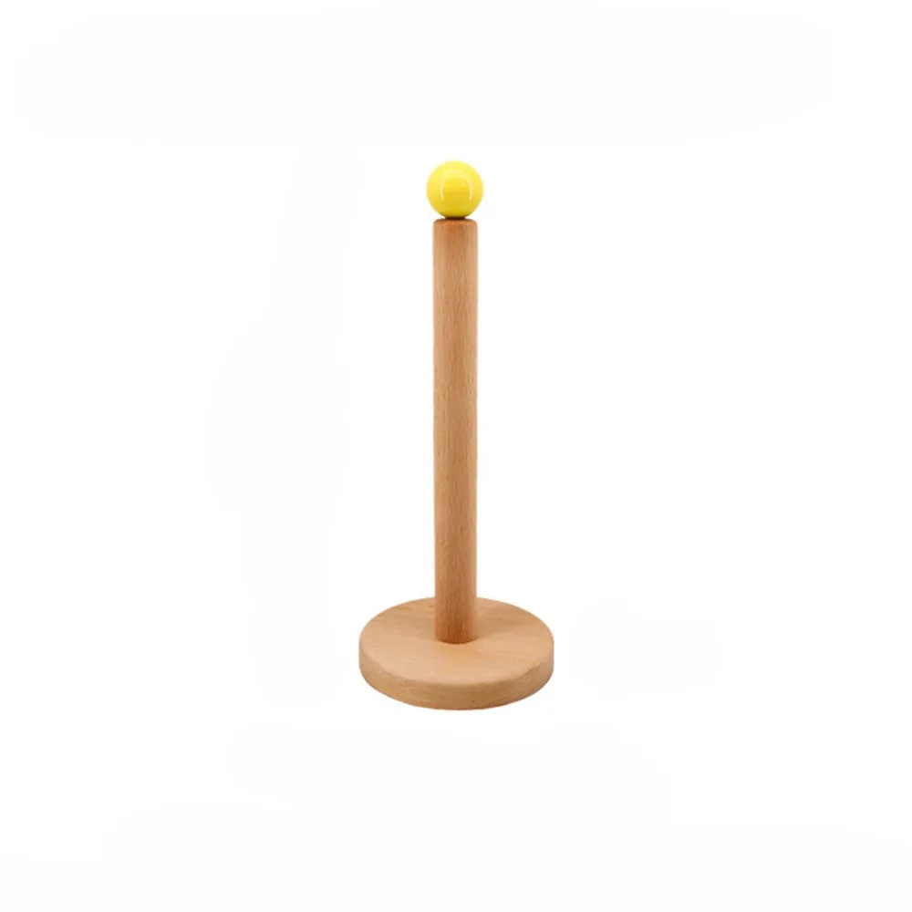 

Durable Free Standing Wood Paper Towel Holder One-handed Tear Simple Tissue Vertical Stand Anti-Skid Tissue Stand Bathroom
