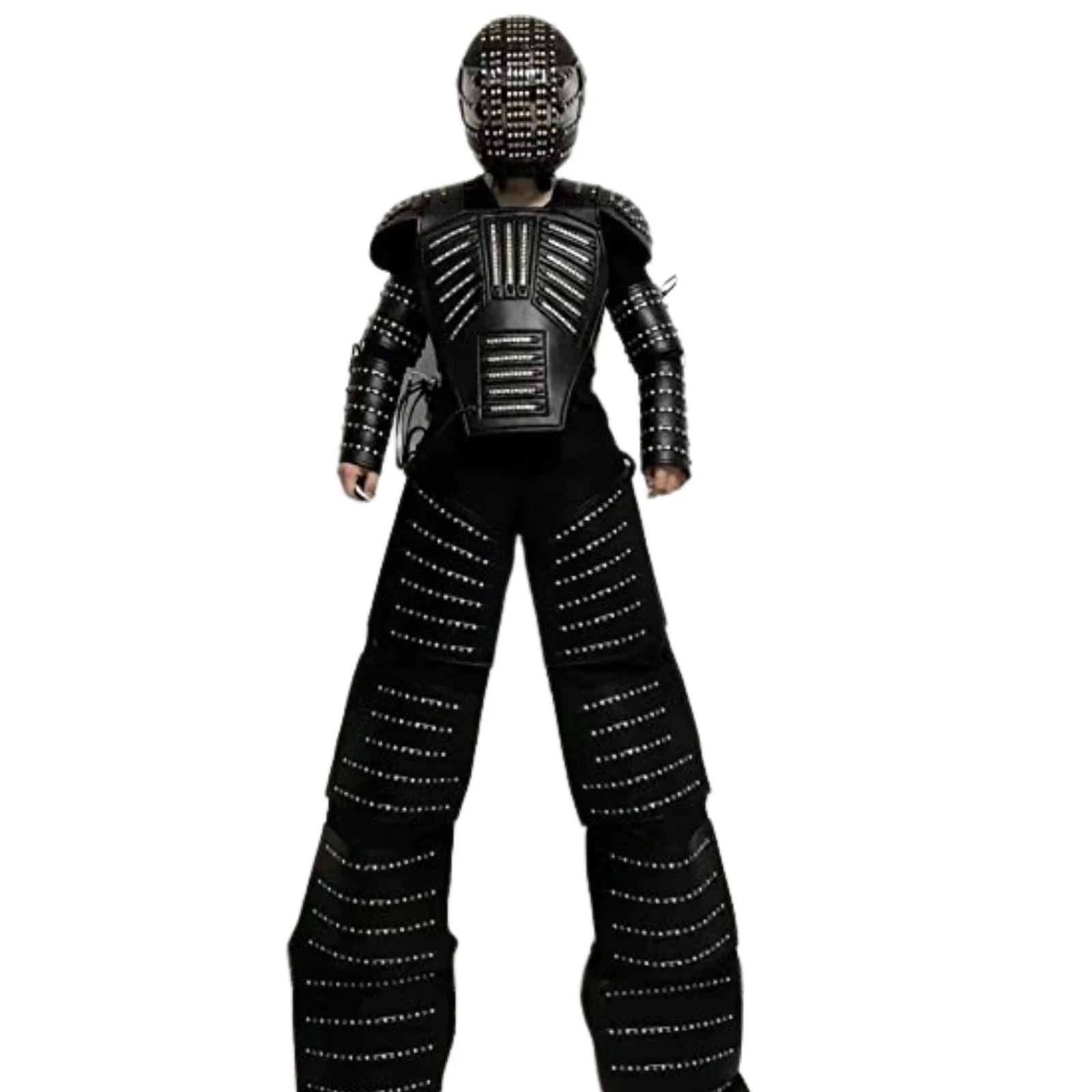 زي روبوت LED ملابس سترة مضيئة لأداء ركائز الكبار DJ تضيء ملابس الحفلات خوذة