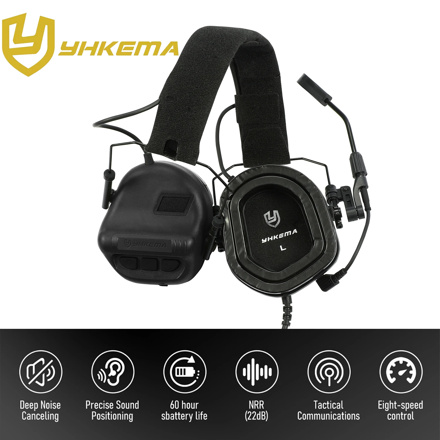  -yhkema-headphones-electronic-noise-cancelling-hearing-protection-headset-tactical-gel-ear-protective-earmuffs
