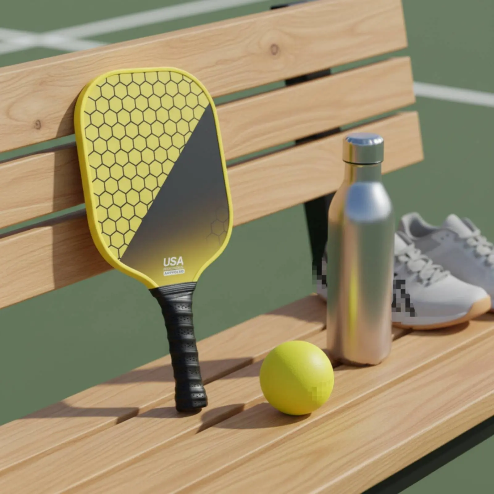 

2 Pieces Fiberglass Pickleball Paddle Shock Absorbing Honeycomb Pickleball Paddle Racket Non-Slip Grip Recreation Equipment