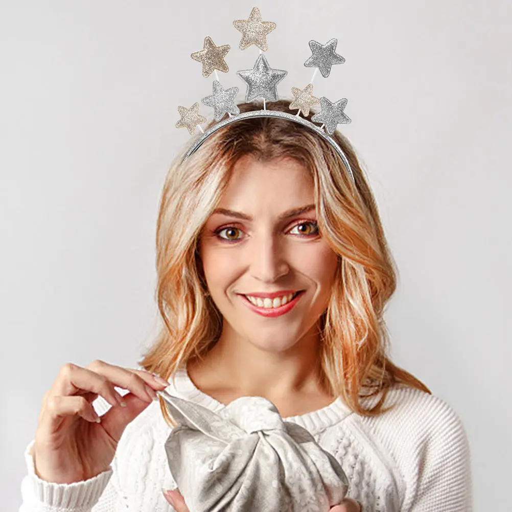 

2pcs Kids Headbands Metal Edge Party Hair Accessories Hair Hoops Girls Party Accessories Christmas Gift Golden Silver Tone