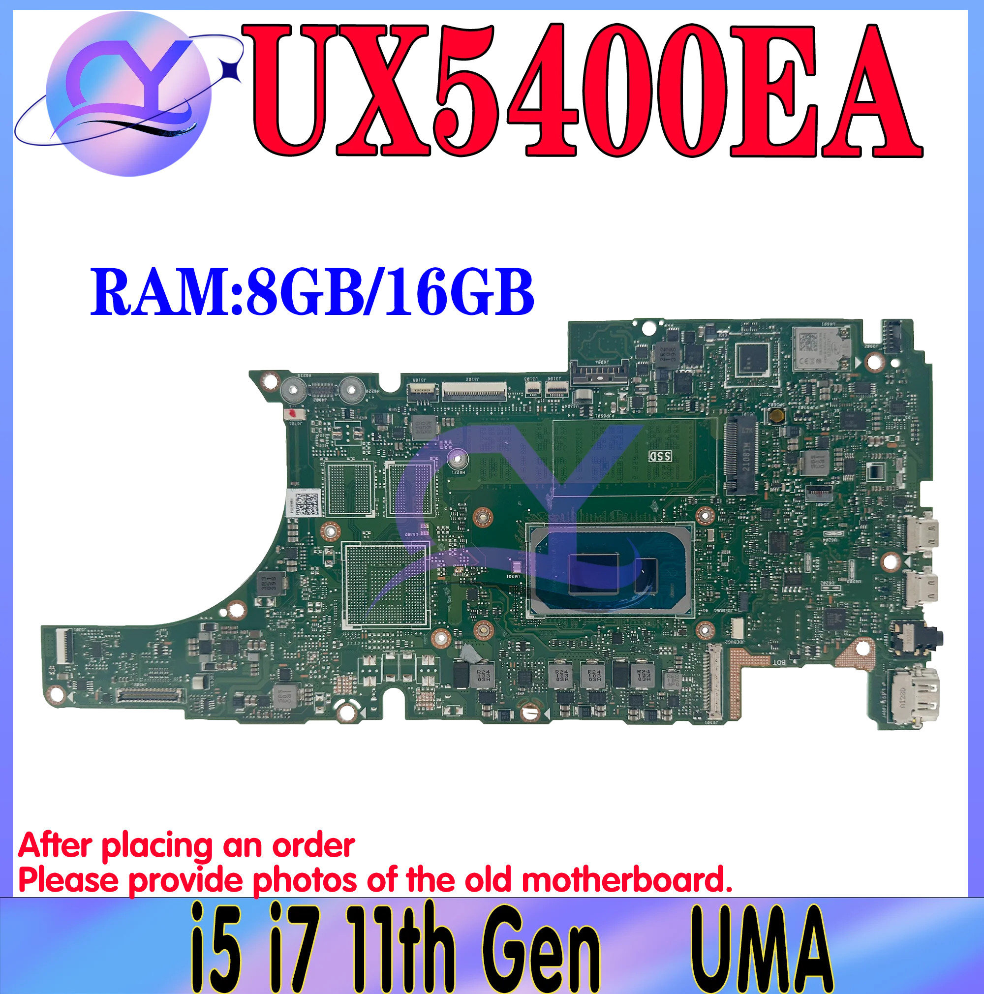 

KEFU Mainboard UX5400E For ASUS UX5400EA BX5400EA UX5400EG RX5400EG BX5400EG Laptop Motherboard i5 i7 11th RAM-8GB/16GB UMA/V2G