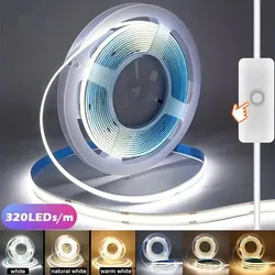 COB LED Strip Lights 5V High Density Linear Lighting Press Switch LED Tape Ribbon Flexible RA90 For Living Room Cabinet Decor