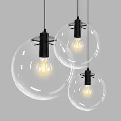 Luz colgante de burbuja de bola de cristal, accesorios de decoración creativos para dormitorio, estudio, comedor, Bar, colgante moderno l