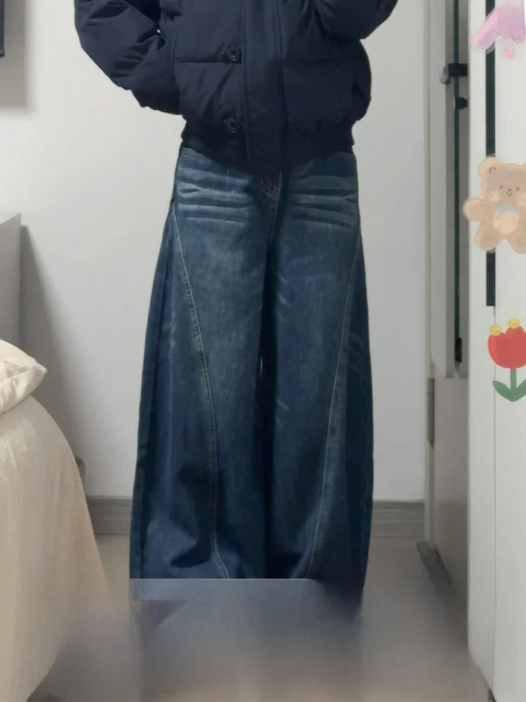 

Retro American High Street Thin Wide Leg Jeans Women's Spring 2026 New High Waist Lazy Sle Casual Straight Cut Trousers