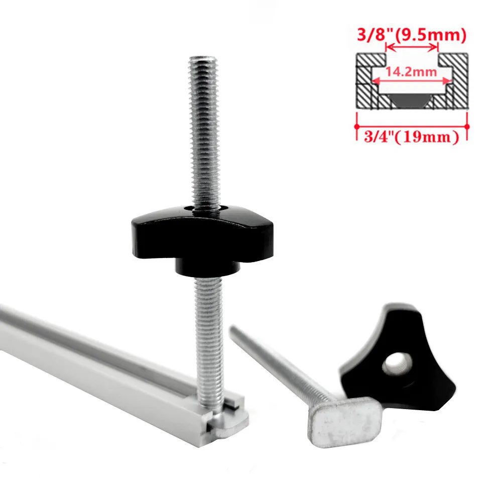 10 Pack M8 T-Bolt Nut Set Threaded Fastener For T-Slot Miter Track Woodworking Jigs Through Hole Fixing Hardware Accessory