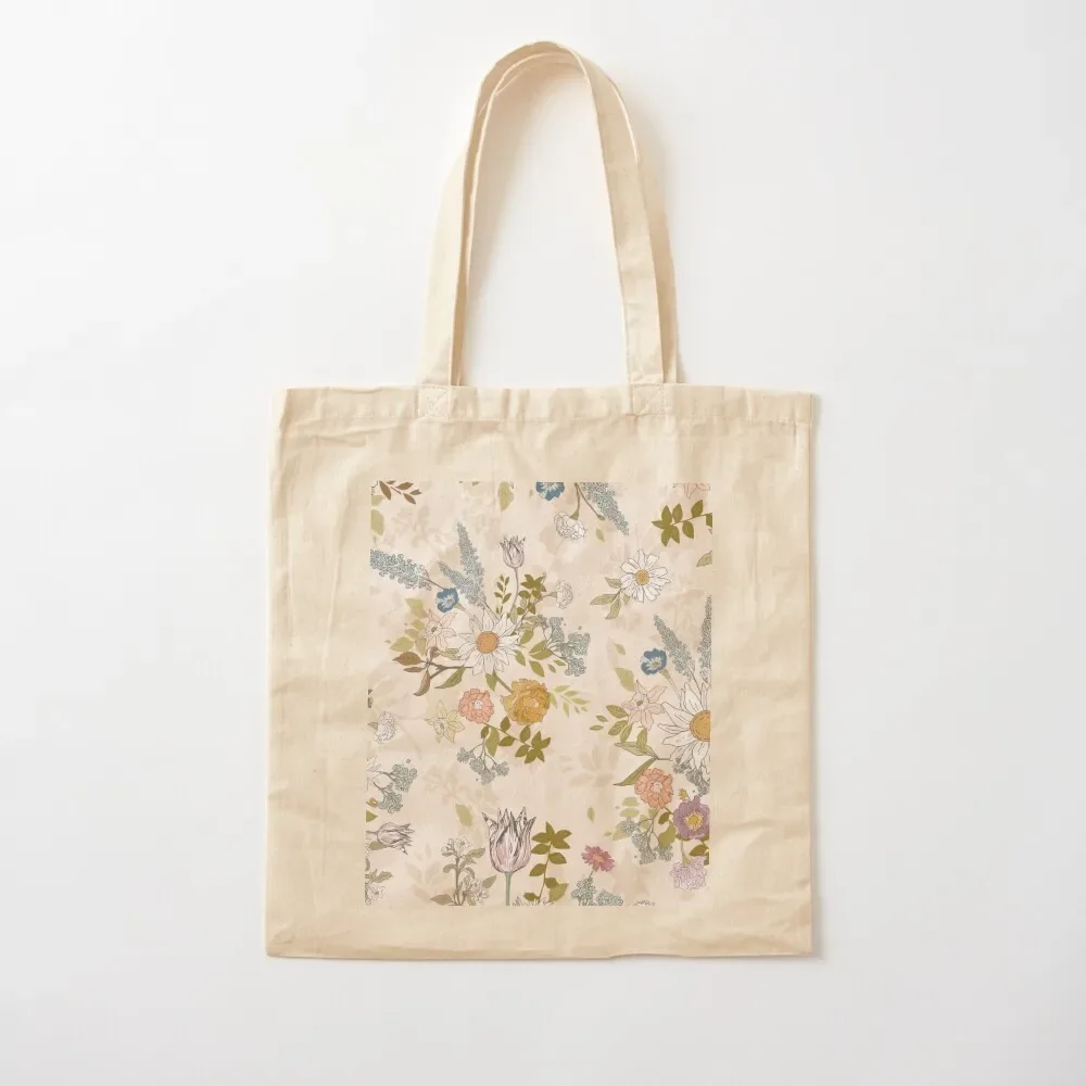 

Boho Vintage Floral Tote Bag shopping bag logo bag for beach shopper women canvas Shopper