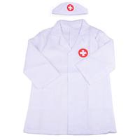 Kids Doctors Suit Nurse Cosplay Gown Cotton Comfortable White Hospital Coat Interactive Game Girl Children Role Play Nurse Suit