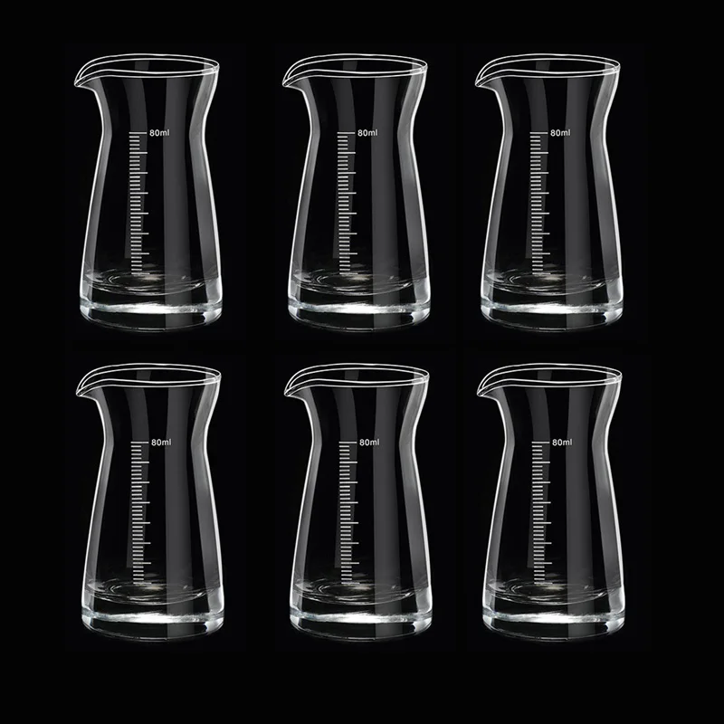 

6 шт./набор, прозрачные чашки-дозаторы для вина, 80 мл