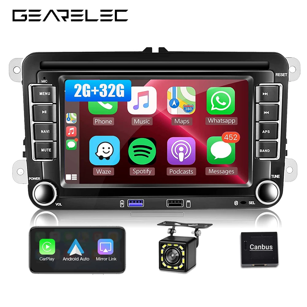 2 Din Car Radio Android11 Car Multimedia Player GPS WiFi Carplay For Volkswagen Skoda Octavia golf 5 6 touran passat polo Jetta