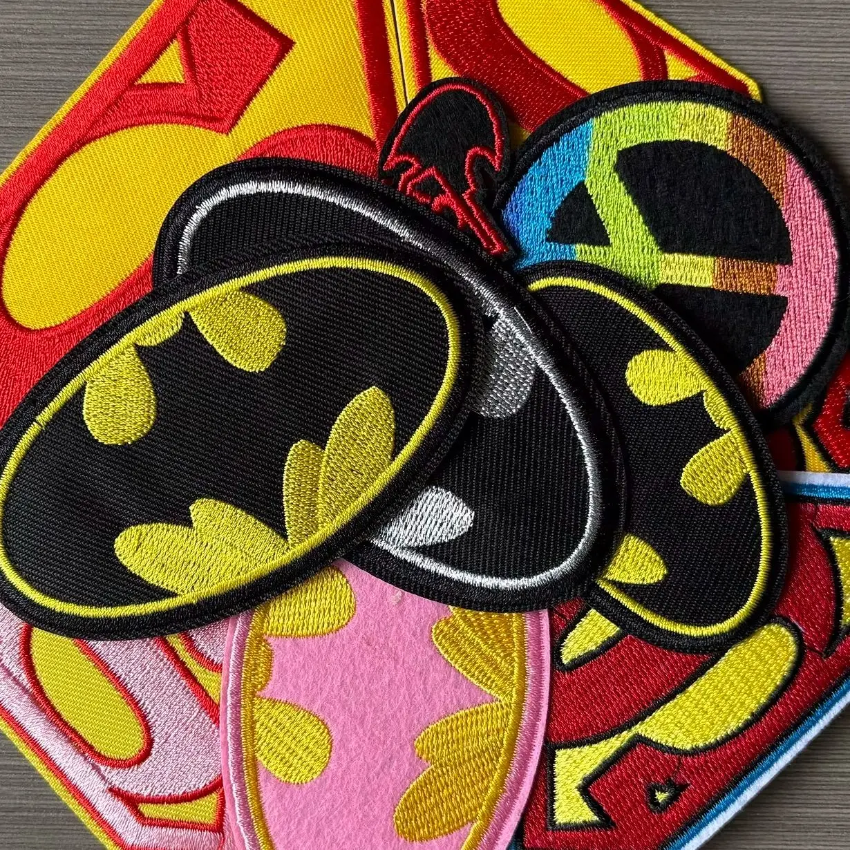 1--11Pcs Anime Superheroes Cartoon Bat iron on Embroidery Patches for DIY Clothes Jackets Fabric Sticker Decor Jeans Applique