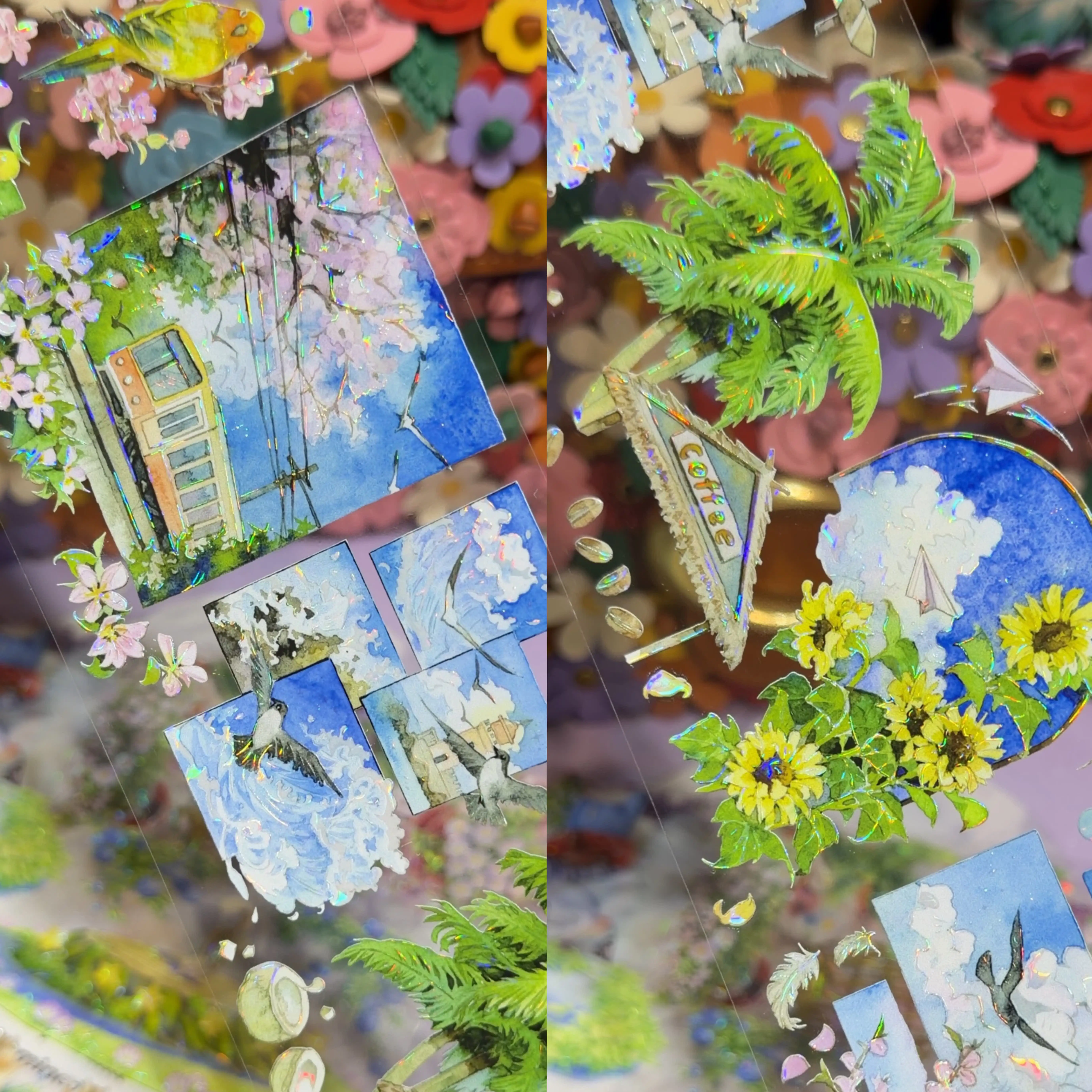 9.3 OKMT Summer Wind Letter Washi Paper Tape Landscape Scenery Journal Decoration Sticker Fresh Healing Style