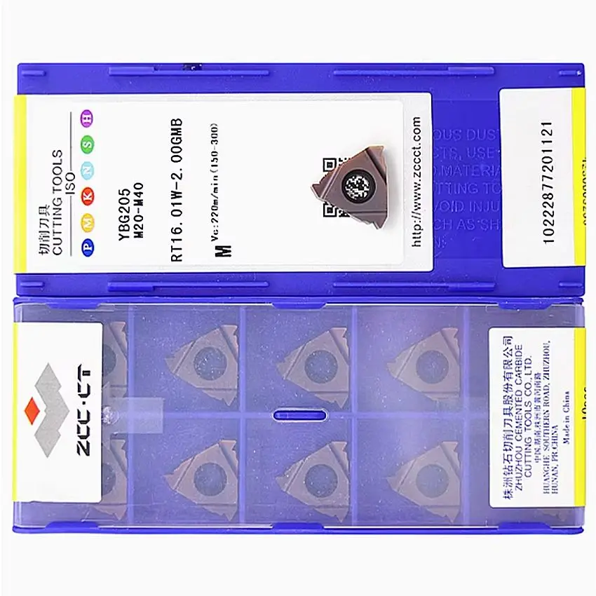 

RT16.01W-2.00GMB YBG205/RT16.01W-2.50GMB YBG205/RT16.01W-3.00GMB YBG205 ZCC.CT CNC blade carbide inserts Thread insert 10pcs/box