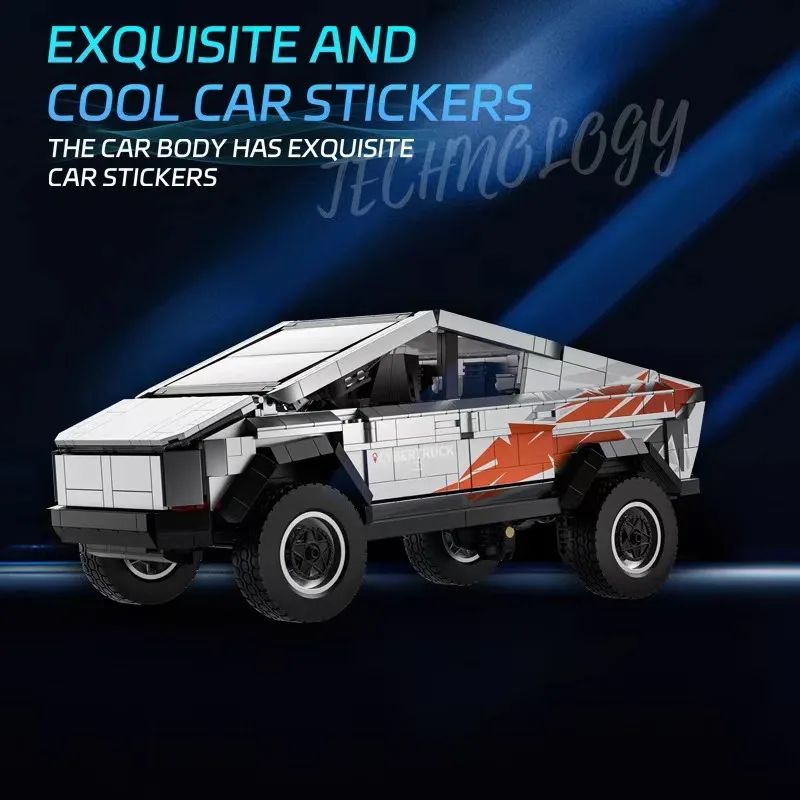 

1067PCS Tesla Cyberpunk Pickup Car MOC Building blocks Model Toy Off-road Vehicles Car Model Kids Toys Boy Gifts