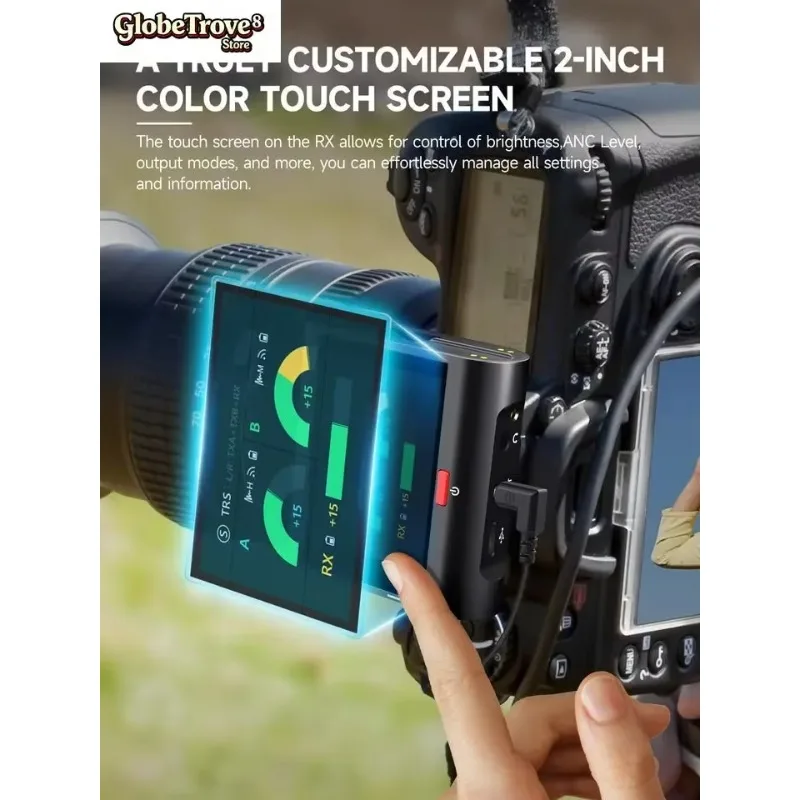 SYNCO G3 PRO 2.4G Dual Lavalier Mic Noise Cancelling Clip-on Mic Wireless Microphone for Smartphone Laptop Video Recording