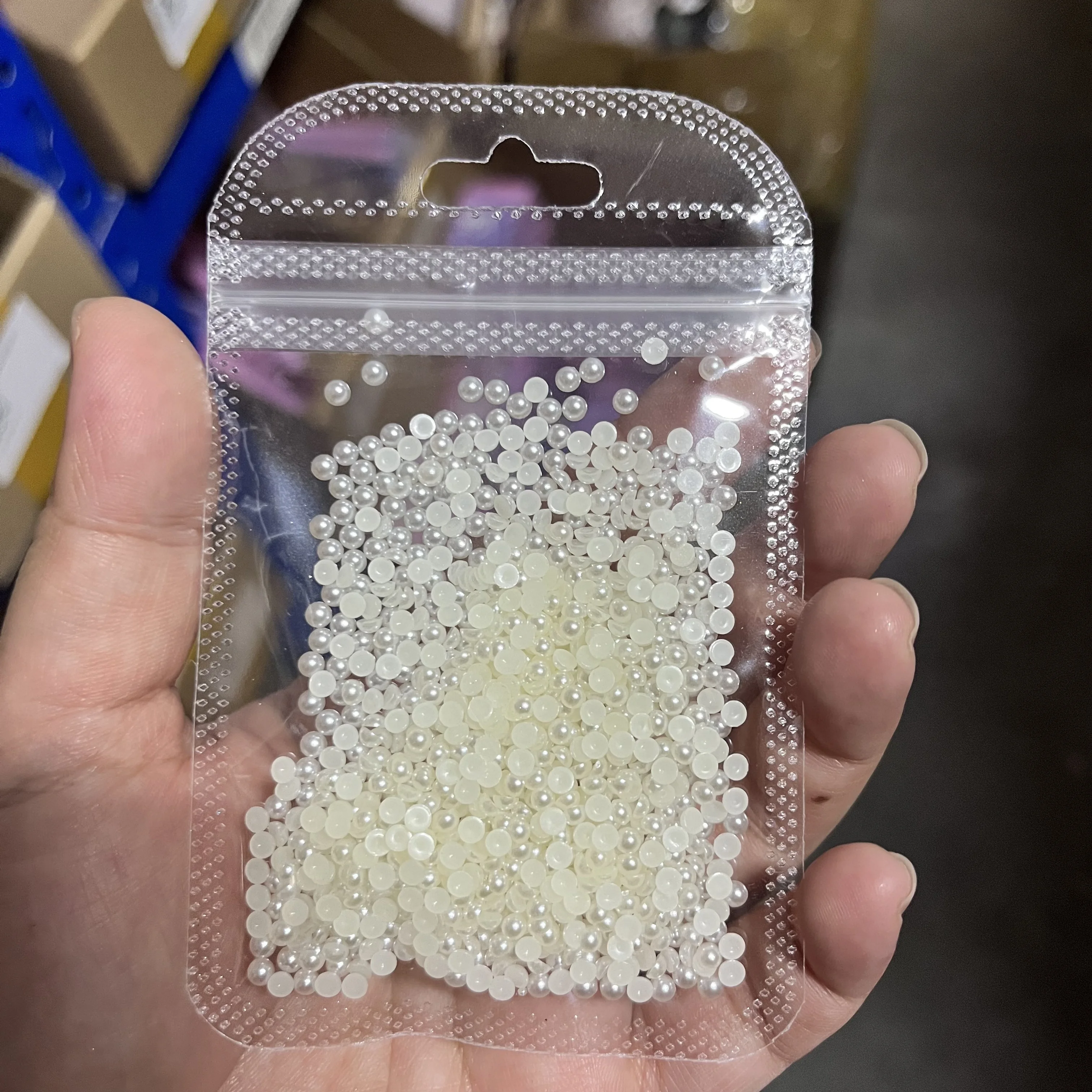 120-1200pcs Flatback Nail Pearls For Nail Art Decoration Half Round & Round Pearls For Crafts White/Beige Pearls Nails Accessory