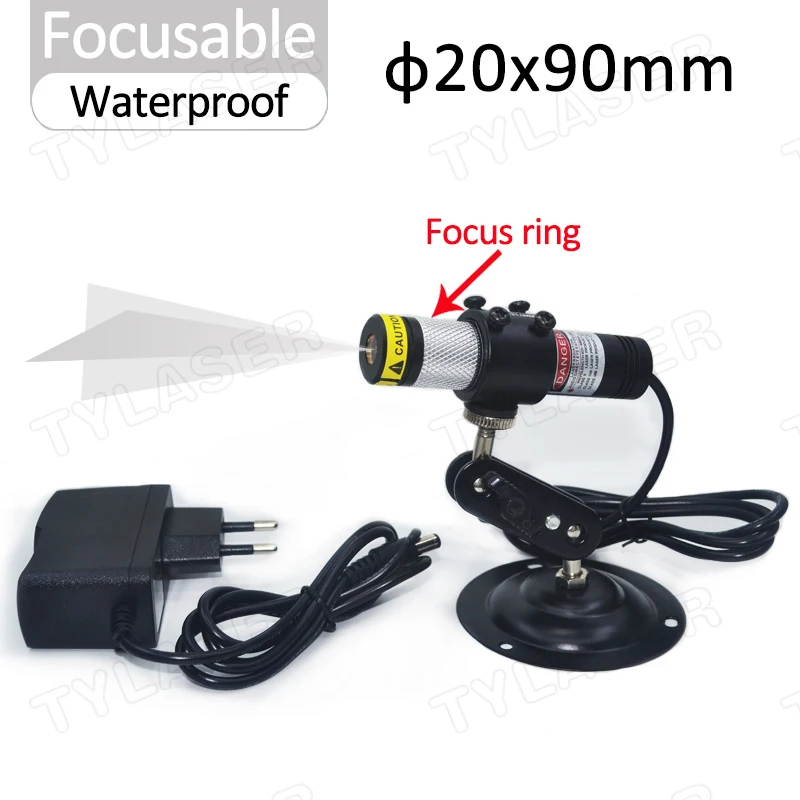 

20X90mm Focusable Waterproof 830nm IR Cross Line Laser Module 50mW 100mW for Cutting Positioning (Free with Bracket and Adapter)