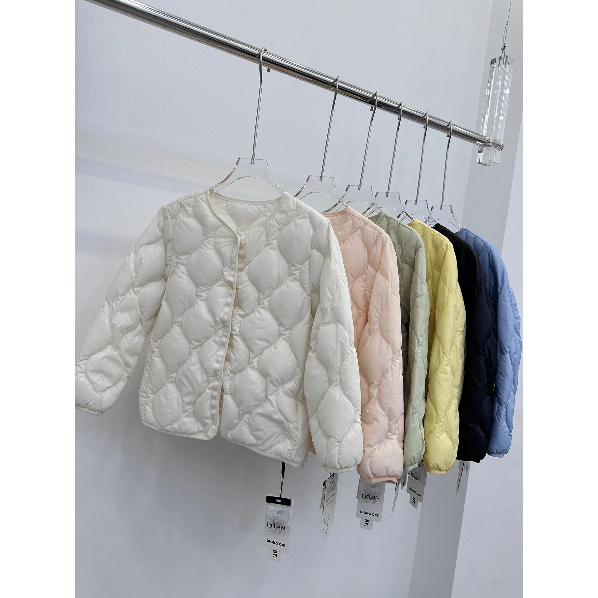 

New Light down Jaet Thin Padded Coat Nylon Material Hooded Design Children's Inner Medium And Large Children's Outer...