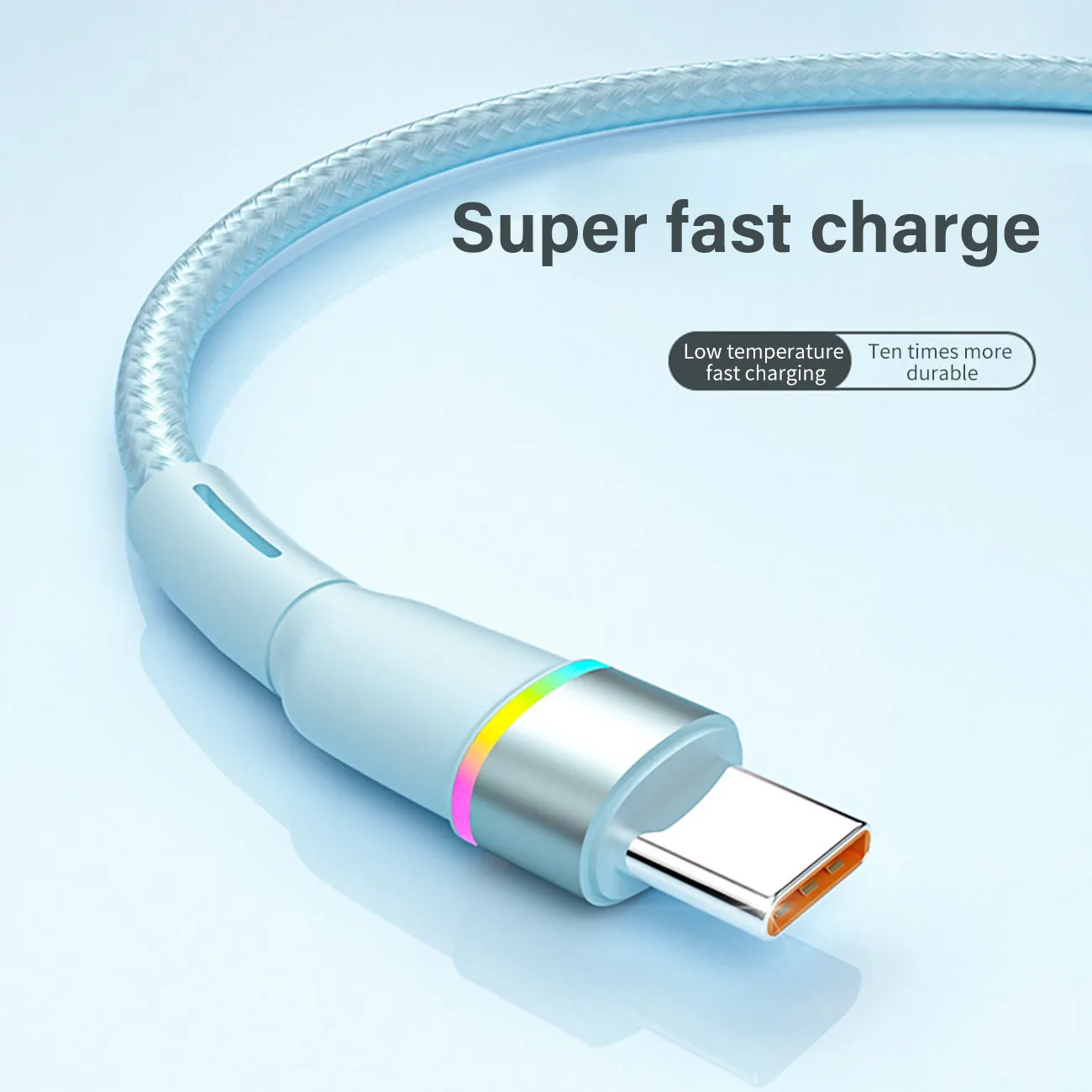 120W 6A USB Type C Super Fast Charging Cable USB C IOS Data  Cable LED Phone Charger Cord For Huawei Xiaomi POCO Samsung