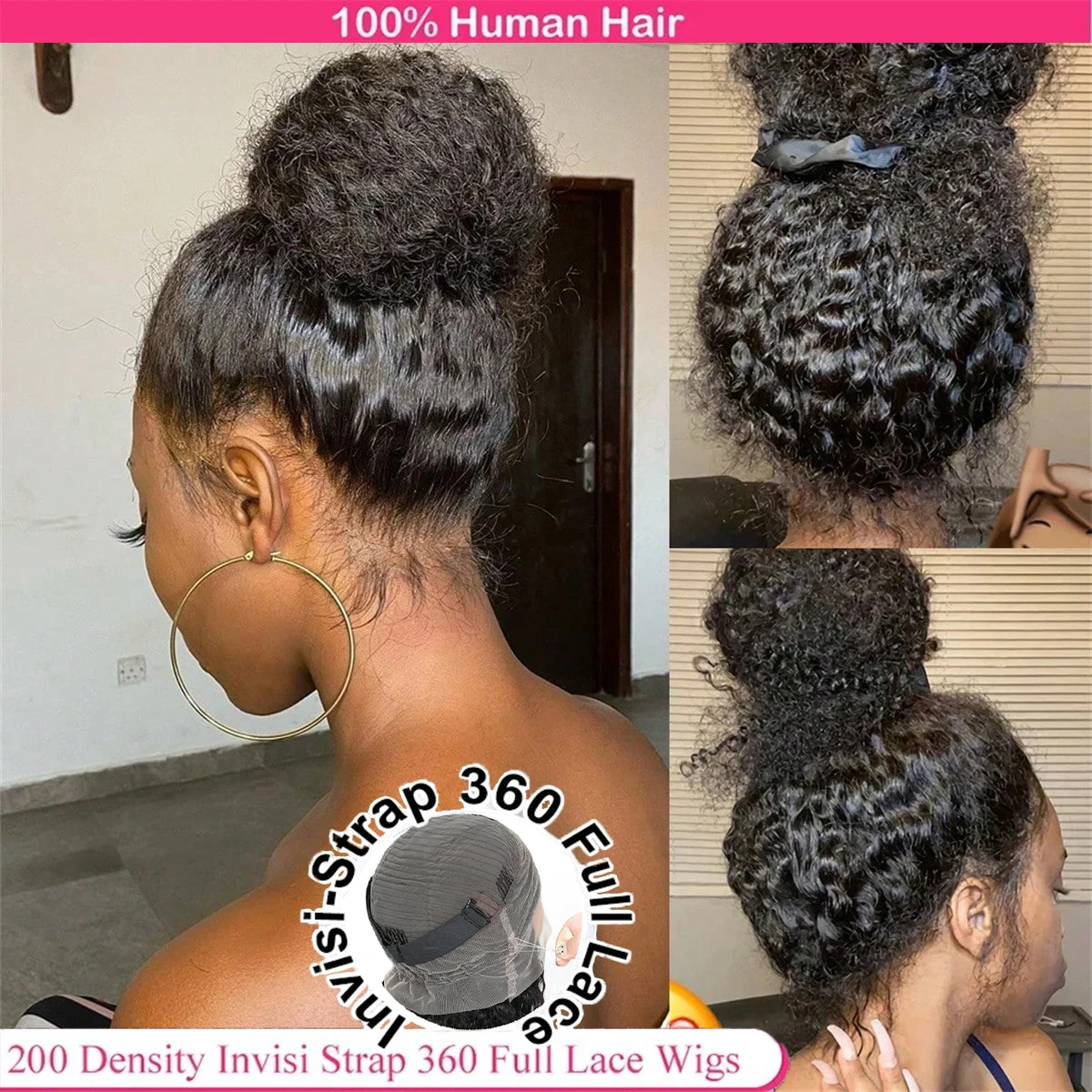 360 HD Full Lace Curly Wigs Human Hair Preplucked 13x6 13x4 Lace Frontal Wig Deep Wave Glueless Human Hair Ready To Wear 30Inch image 4