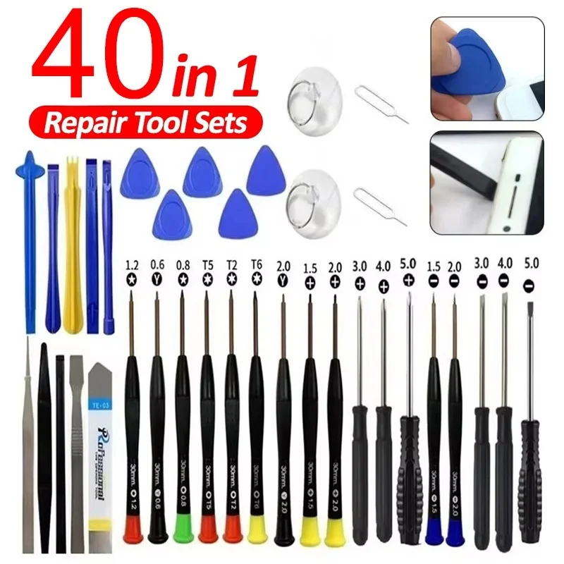 40 In 1 Mobile Phone Repair Tools Disassemble Repair Set For iPhone iPad Tablet Laptop Precision Electronics Tool Portable Box