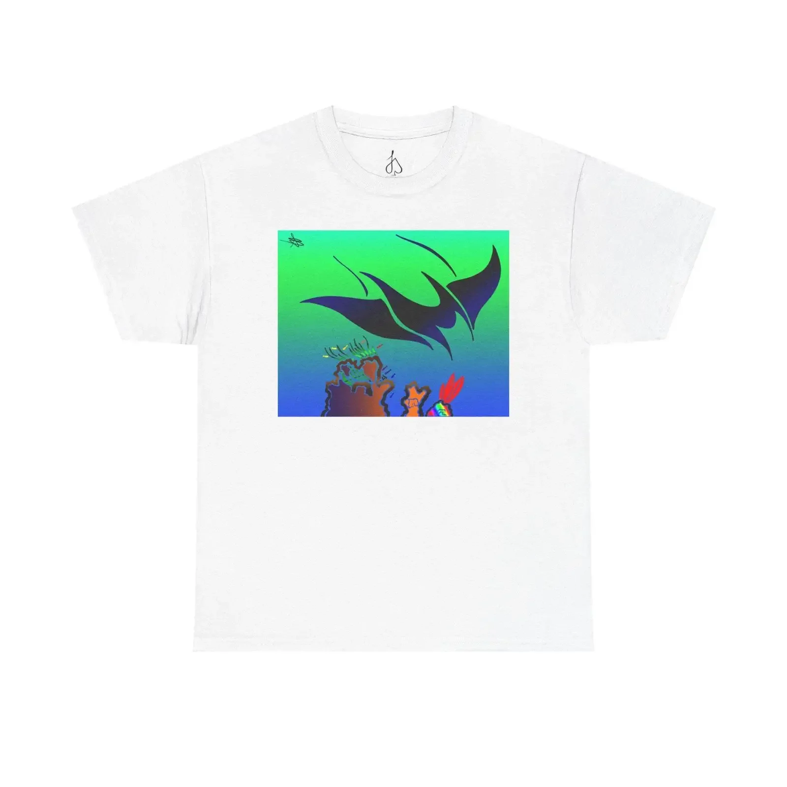 Manta Ray Art T Shirt vintage Washed streetwear graphic Comfortable Slightly Stretched Casual Unisex Versatile
