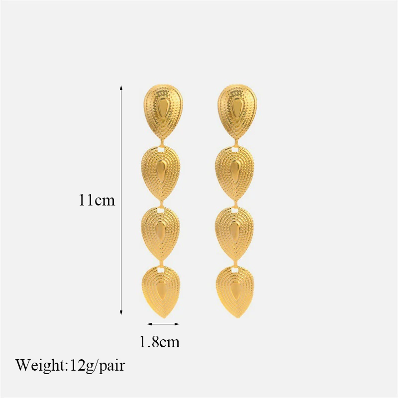 GANPUP 316L Edelstahl Gold Farbe Quaste Lange Anhänger Ohrringe Frauen Täglichen Verschleiß Chic Mode Ohr Baumeln Wasserdicht Schmuck – Detail 7