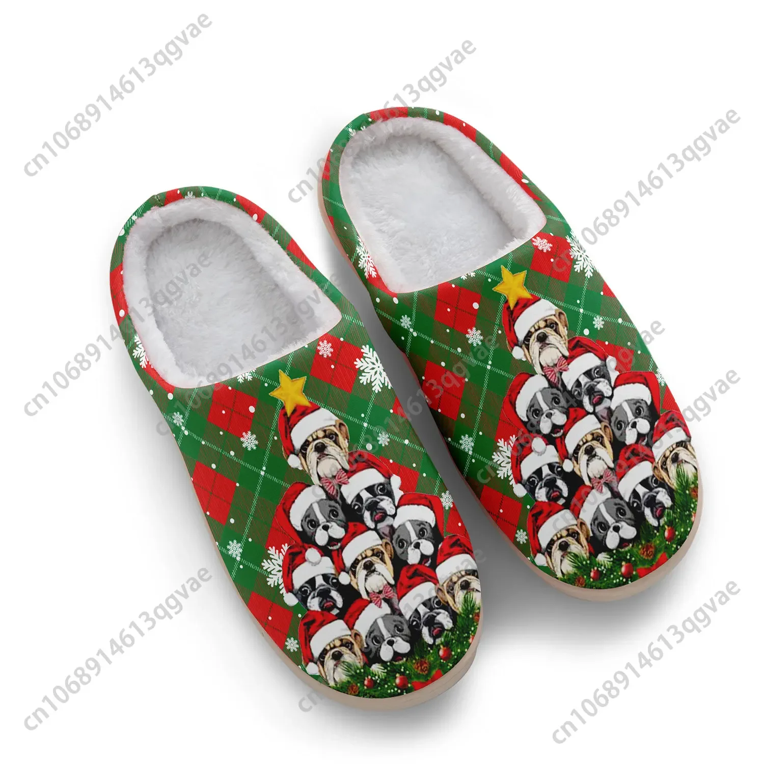 Puppy Christmas Star Lovely Home Cotton Slippers Mens Womens Teenager Plush Bedroom Casual Keep Warm Shoes Tailor Made Slipper