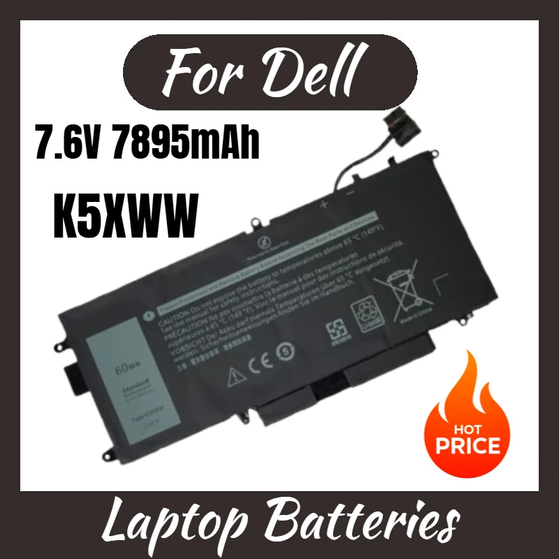 

Совершенно новый аккумулятор для ноутбука K5XWW 7,6 В 7895 мАч для Dell Latitude 12 5285 7390 5289 7389 2-в-1 71TG4 CFX97, высокое качество